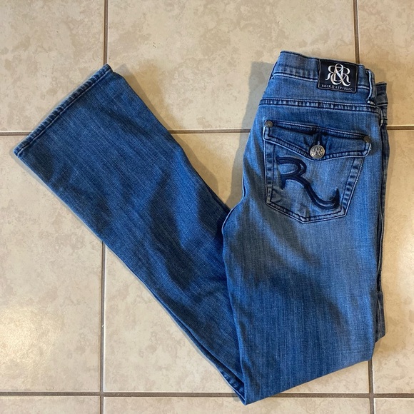 Rock & Republic Denim - Rock & Republic Berlin Embroidered Pocket Medium Wash Jeans Size 6